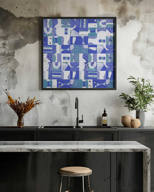 Tablou înramat „Mid Century Grid Pattern Five” de Little Dean