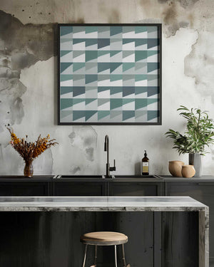 Tablou înramat „Mid Century Grid Pattern Seven” de Little Dean