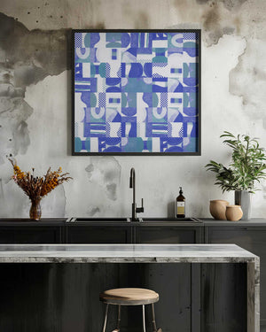 Tablou înramat „Mid Century Grid Pattern Six” de Little Dean