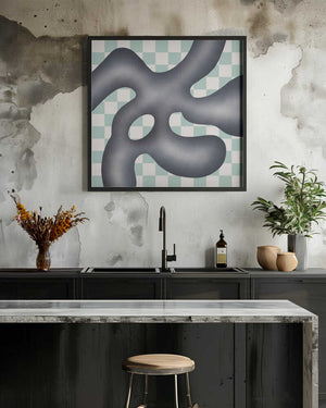 Tablou înramat „Organic Shapes With Geometric Patterns” de Little Dean