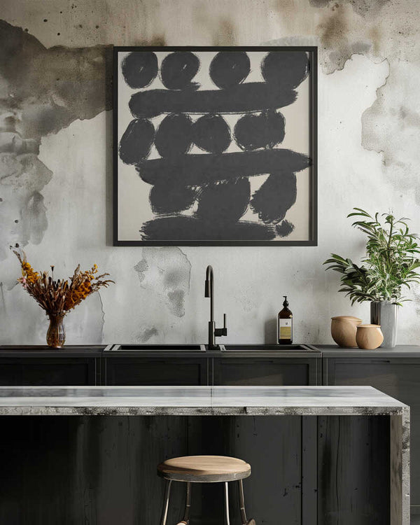 Tablou înramat „Circles abstract 03” de Little Dean