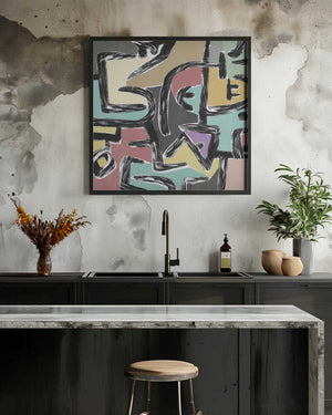 Tablou înramat „Bold Color Brushstrokes” de Little Dean