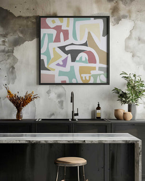 Tablou înramat „ Colorful Shapes and Geometric Patterns” de Little Dean