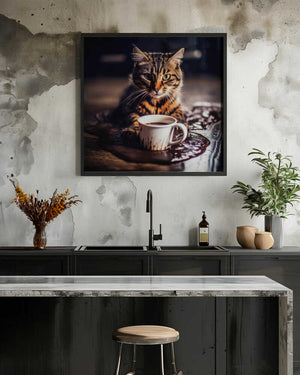 Tablou înramat „Caffeine Cats (8)” de Justyna Jaszke