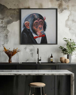 Tablou înramat „Dapper Chimp Whistle” de Violeta Vollmer