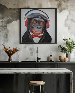 Tablou înramat „Groovy Primate Tunes” de Violeta Vollmer