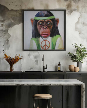 Tablou înramat „Peaceful Primate Vibe” de Violeta Vollmer