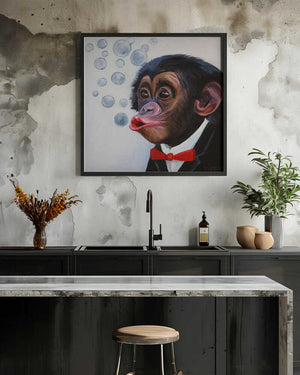 Tablou înramat „Bubbly Chimp Fancy” de Violeta Vollmer