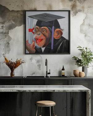 Tablou înramat „Chimp Graduation Day” de Violeta Vollmer