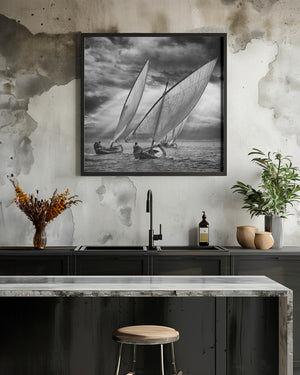 Tablou înramat „Sailboats and Light” de Angel Villalba