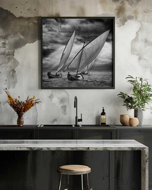 Tablou înramat „Sailboats and Light” de Angel Villalba
