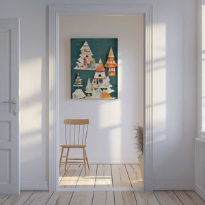 Tablou canvas „Enchanted Forest Homes” de Treechild