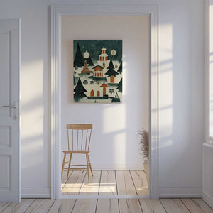 Tablou canvas „Winter Village Glow” de Treechild