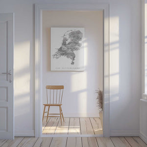 Tablou canvas „Gray map of the Netherlands” de Rosana Laiz Blursbyai