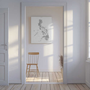 Tablou canvas „Gray watercolor map of Philippines” de Rosana Laiz Blursbyai