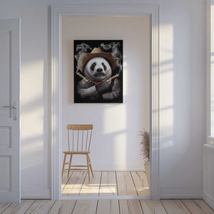 Tablou canvas „panda crossgun” de Adam Lawless