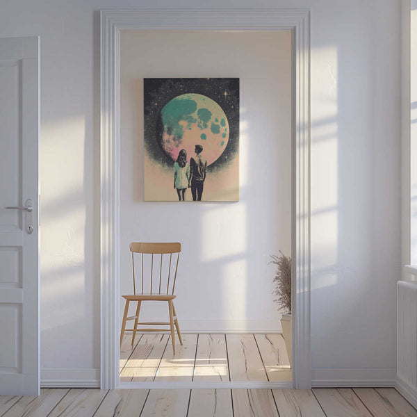 Tablou canvas „Lunar Lovers&#039; Journey” de Treechild