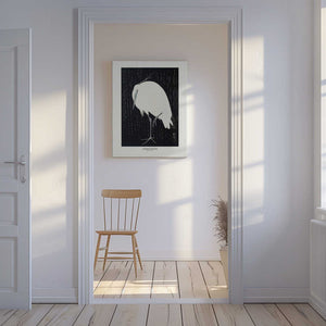Tablou canvas „Egret In The Rain” de Ohara Koson