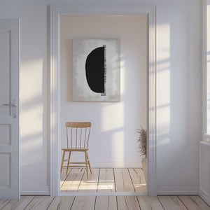 Tablou canvas „Black Shape Against A Textured White Background” de uplusmestudio