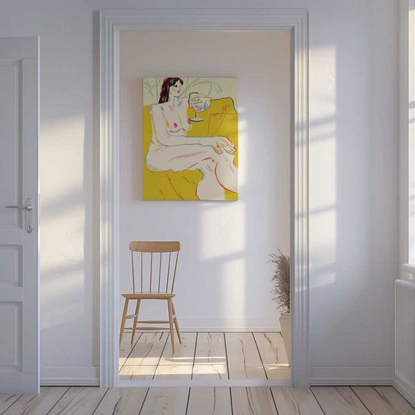 Tablou canvas „Girl With A Wineglass” de Francesco Gulina