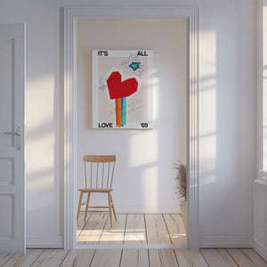 Tablou canvas „It's All Love '69 Heart Greige” de Frances Collett