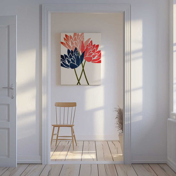 Tablou canvas „Three Dancing Blossoms” de Kubistika