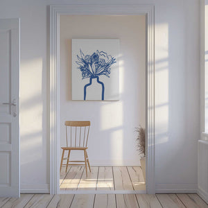 Tablou canvas „Blue Vase Bouquet” de Athene Fritsch