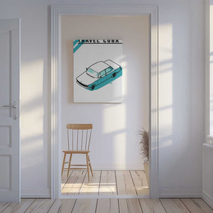 Tablou canvas „Travel Cuba Blue Car” de jay stanley