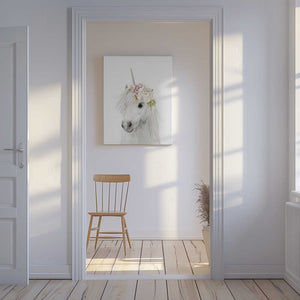 Tablou canvas „Floral Unicorn” de Lola Peacock