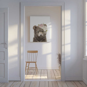 Tablou canvas „Floral Baby Bear” de Lola Peacock