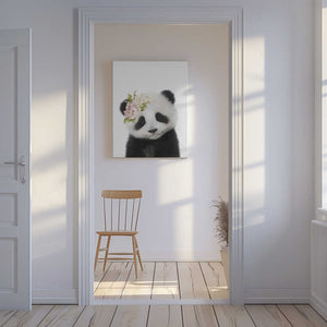 Tablou canvas „Floral Baby Panda” de Lola Peacock