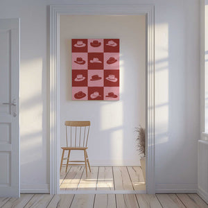 Tablou canvas „Cowgirl Checkerboard” de Anyone Can Yeehaw