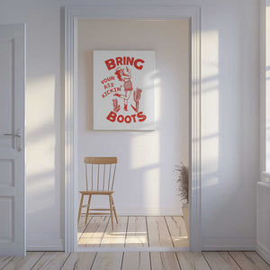 Tablou canvas „Ass Kicking Boots Funny Western Cowgirl” de The Whiskey Ginger