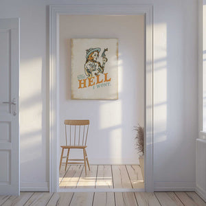 Tablou canvas „Hell I Wont Sassy Tattoo Pinup Girl” de The Whiskey Ginger