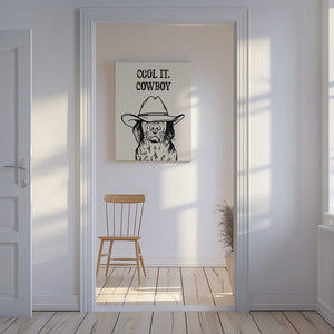 Tablou canvas „Cool it Cowboy Black” de Tara Royle