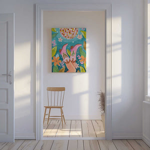 Tablou canvas „Cowboy boots and disco ball” de Caroline Bonne Müller