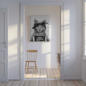 Tablou canvas „Cat In A Police Lineup” de Mike Koubou