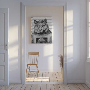 Tablou canvas „Cat In A Police Lineup” de Mike Koubou