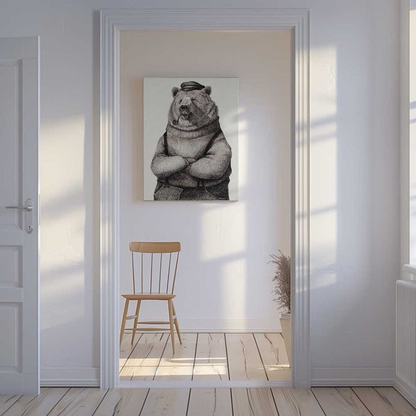 Tablou canvas „Bear In Vintage Attire” de Mike Koubou