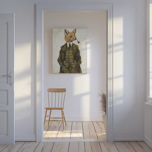 Tablou canvas „The Vintage Stylish Fox” de Mike Koubou