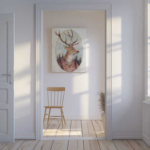 Tablou canvas „Deer In A Rustic Outfit” de Mike Koubou