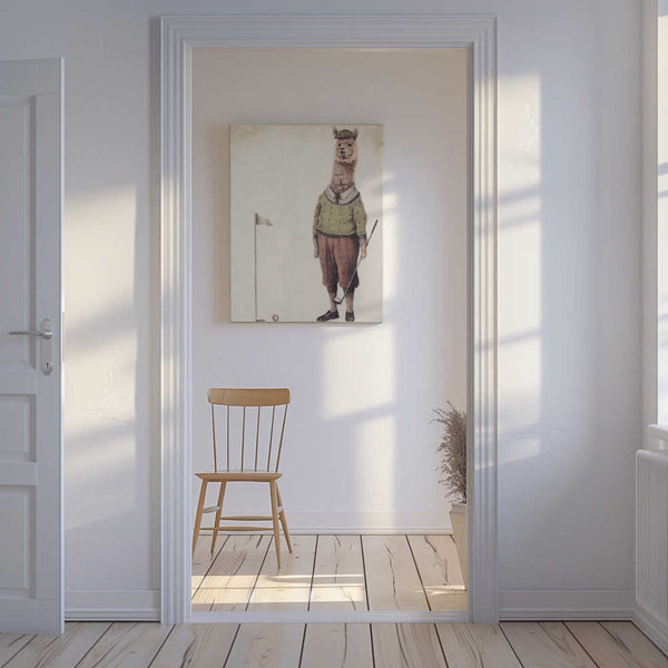Tablou canvas „Alpaca Golf Club” de Mike Koubou