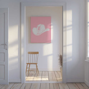 Tablou canvas „Pink Cowboy Hat” de Jolly and Dash