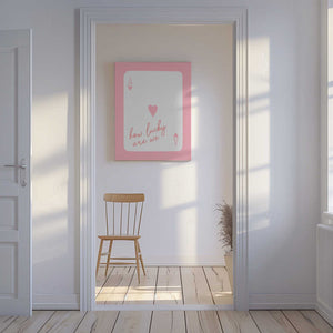 Tablou canvas „How Lucky Are We Ace Pink” de Jolly and Dash