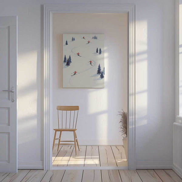 Tablou canvas „Five Skiers” de Andreas Magnusson