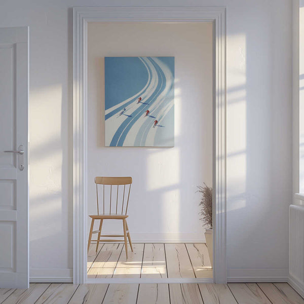 Tablou canvas „Four Skiers” de Andreas Magnusson