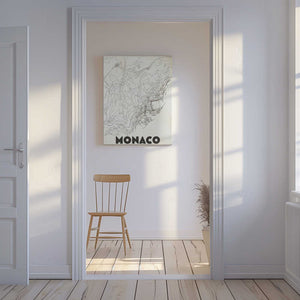 Tablou canvas „Monaco Vintage Travel Map” de Nicholas