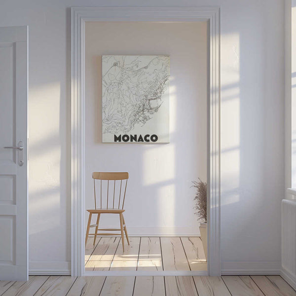 Tablou canvas „Monaco Vintage Travel Map” de Nicholas