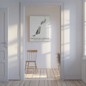 Tablou canvas „Fuerteventura &amp; Lanzarote, Spanish Canary Islands Map” de Nicholas