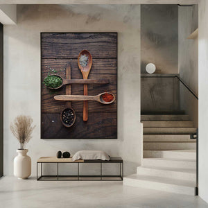 Tablou înramat „Wooden Spoons With Colorful Spices” de Karina Aleksandrova